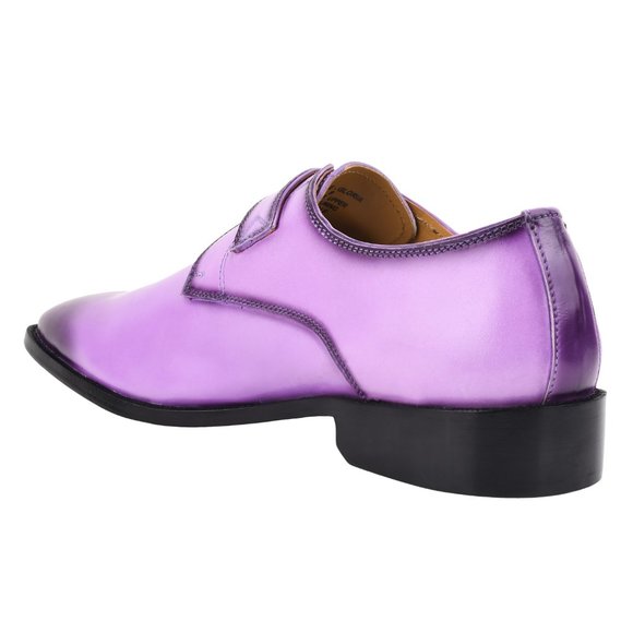 LIBERTYZENO Mens Genuine Leather Burnished Toe Buckle Closure Monkstrap Dress Sh main image 7